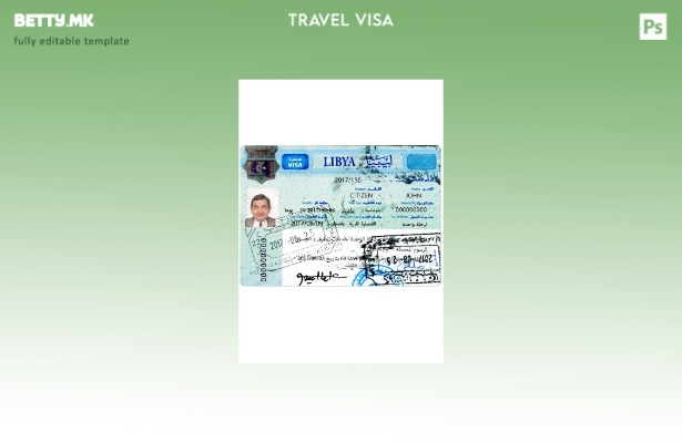 Шаблон за патна виза за Либија во модерен стил